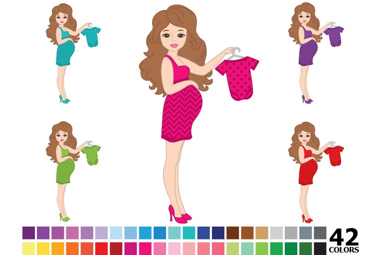Vector Pregnant Woman Clipart cover image.