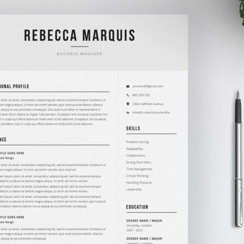 Resume Template / 4 Pages cover image.