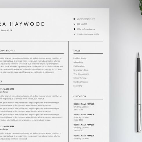 Resume Template | 4 Pages Template cover image.