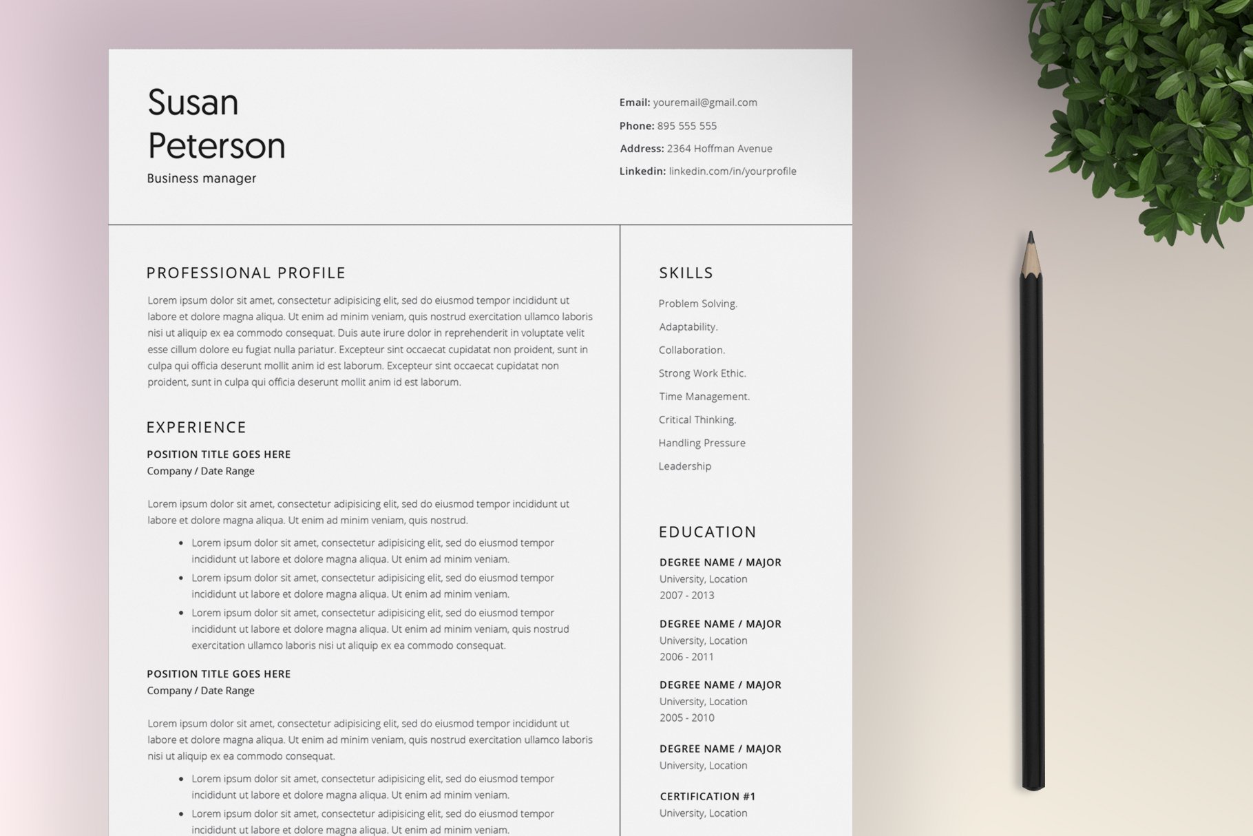 Resume | Cover Letter | 4 Pages cover image.