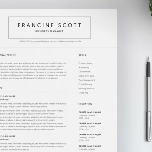 Resume Template / 4 Pages Template cover image.