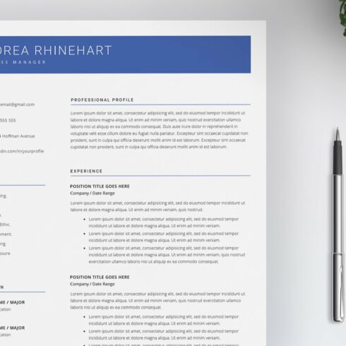 Clean Resume Template / 4 pages cover image.