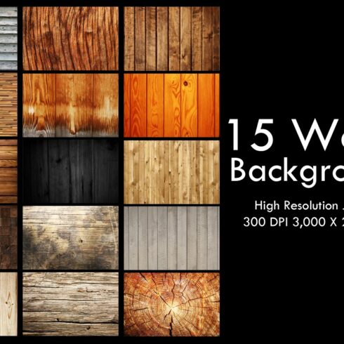15 Wood Backgrounds cover image.