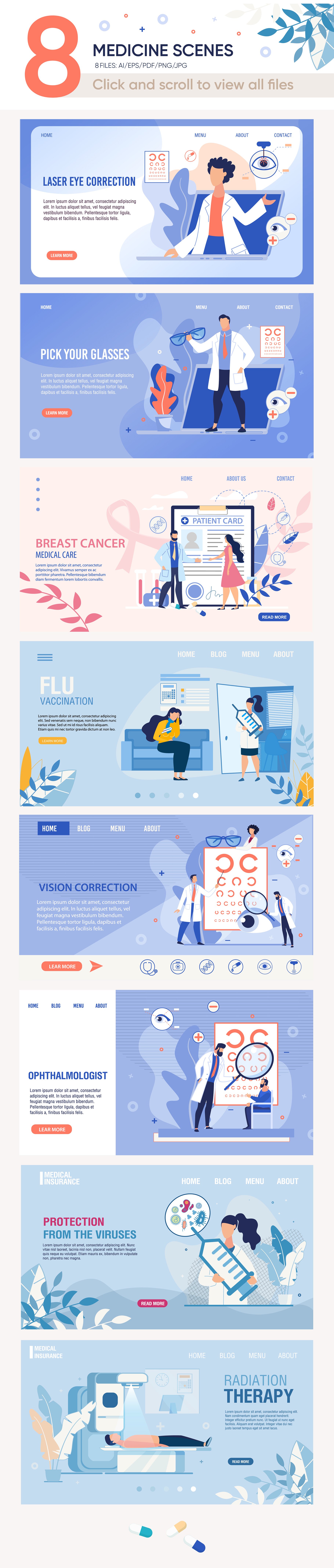 Medicine Vector Scenes preview image.