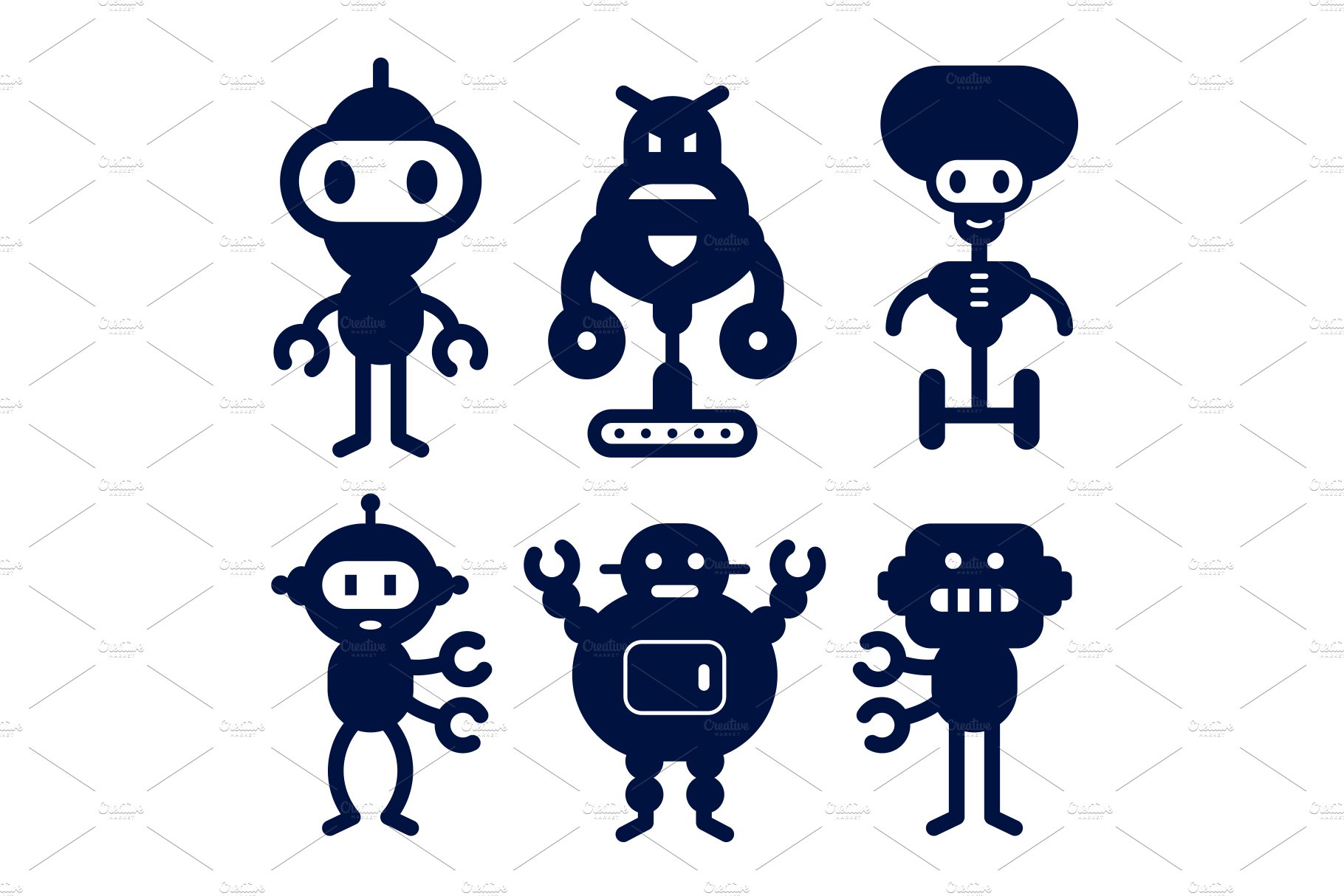 Robot Silhouette Icons cover image.