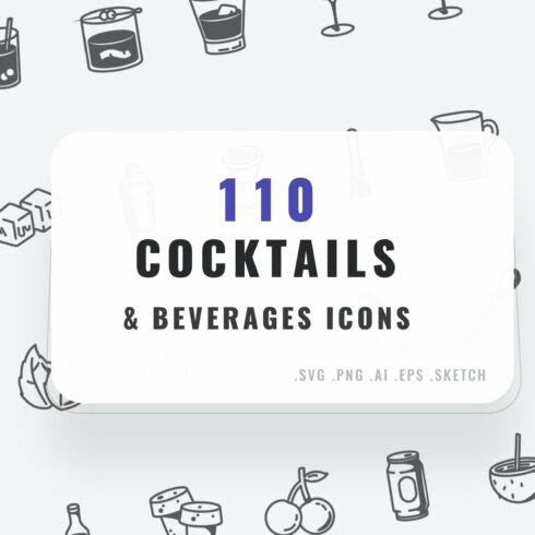 Cocktail & Beverages Icons cover image.