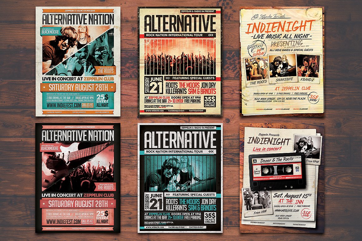 12 Indie Flyers Bundle + FB Covers preview image.