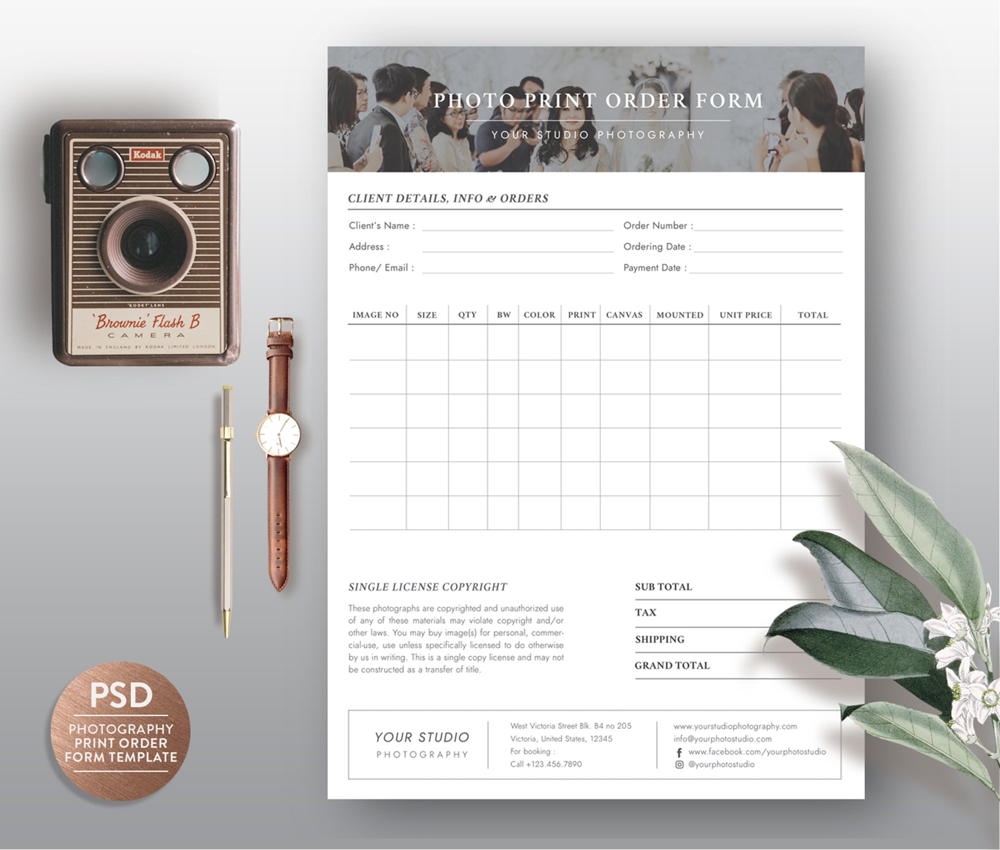 Photo Print Order Form Template cover image.