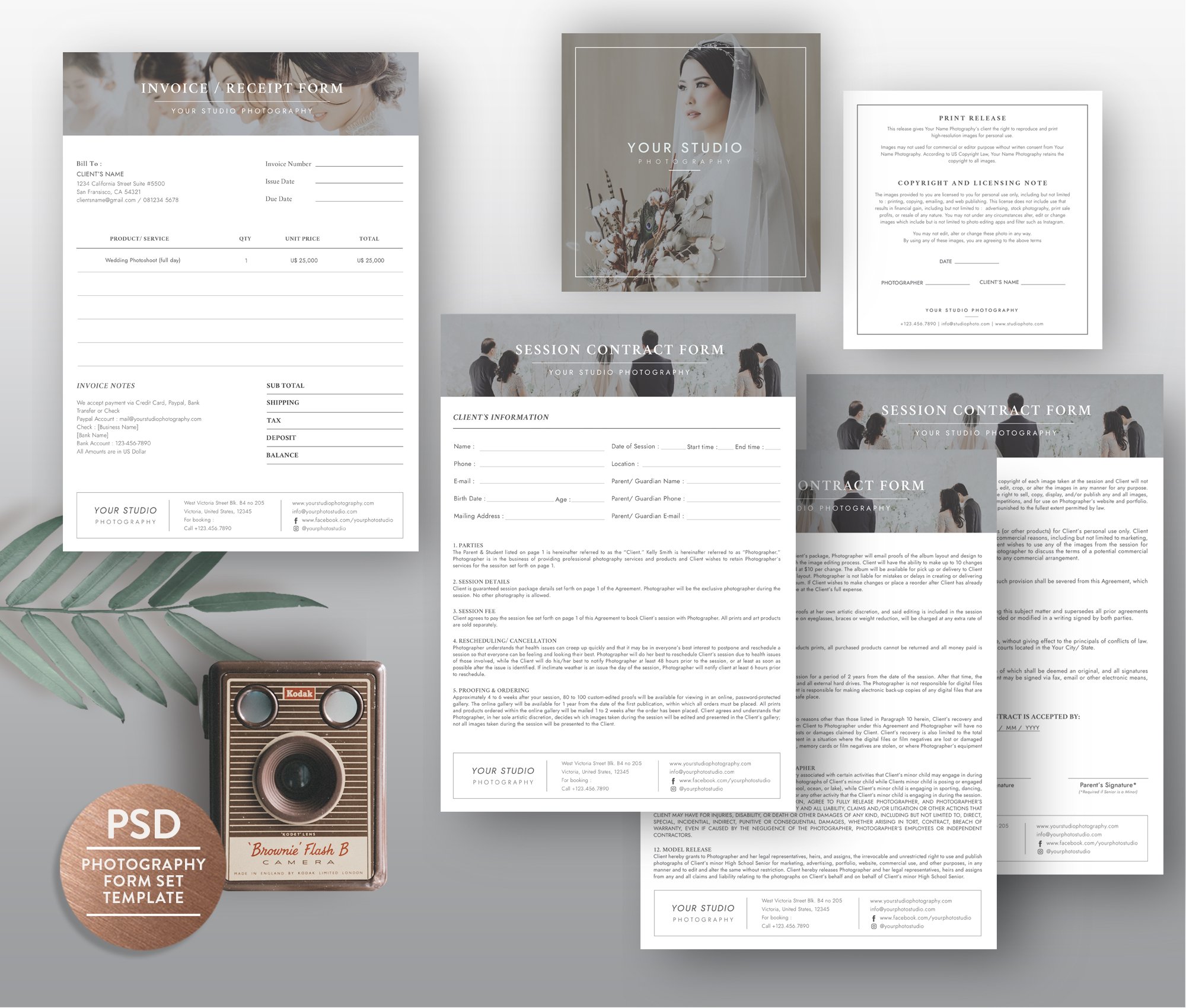 Bundles of Photography Business Form preview image.