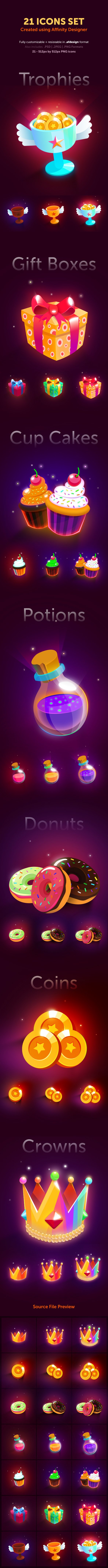 Colorful Game Icons preview image.