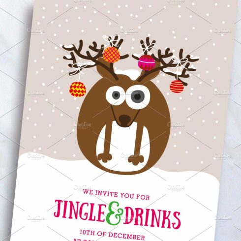 Reindeer Christmas Invite cover image.