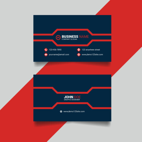 Corporate modern business card template design cover image.