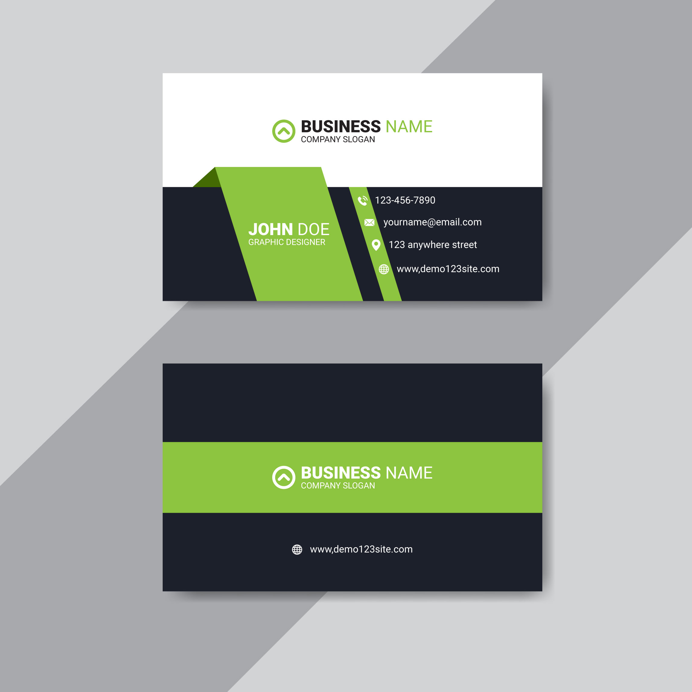 Professional modern green business card template - MasterBundles