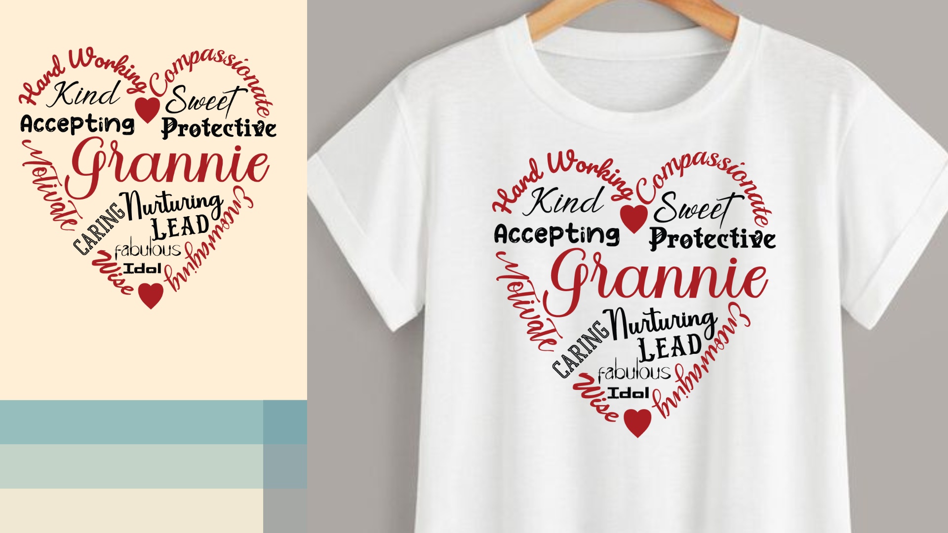 T - shirt with the words grandma written in different languages.