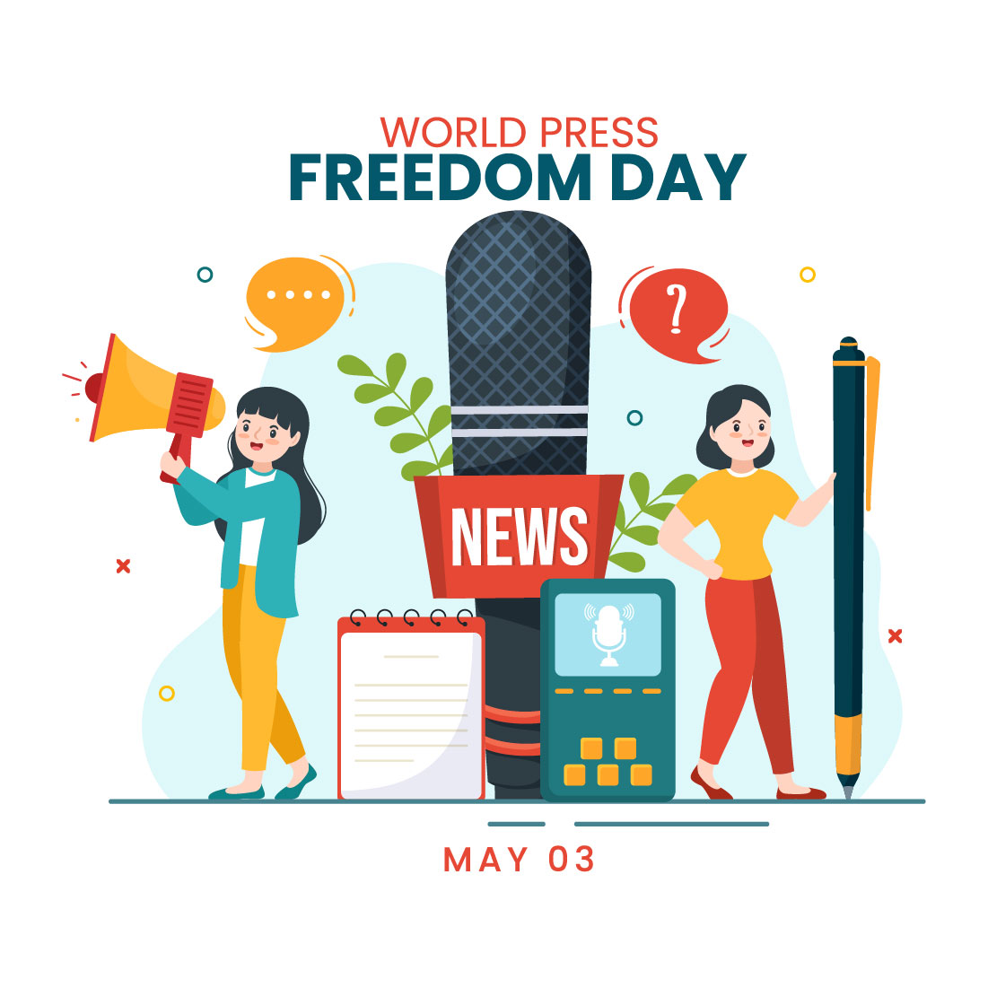 16 World Press Freedom Day Illustration preview image.