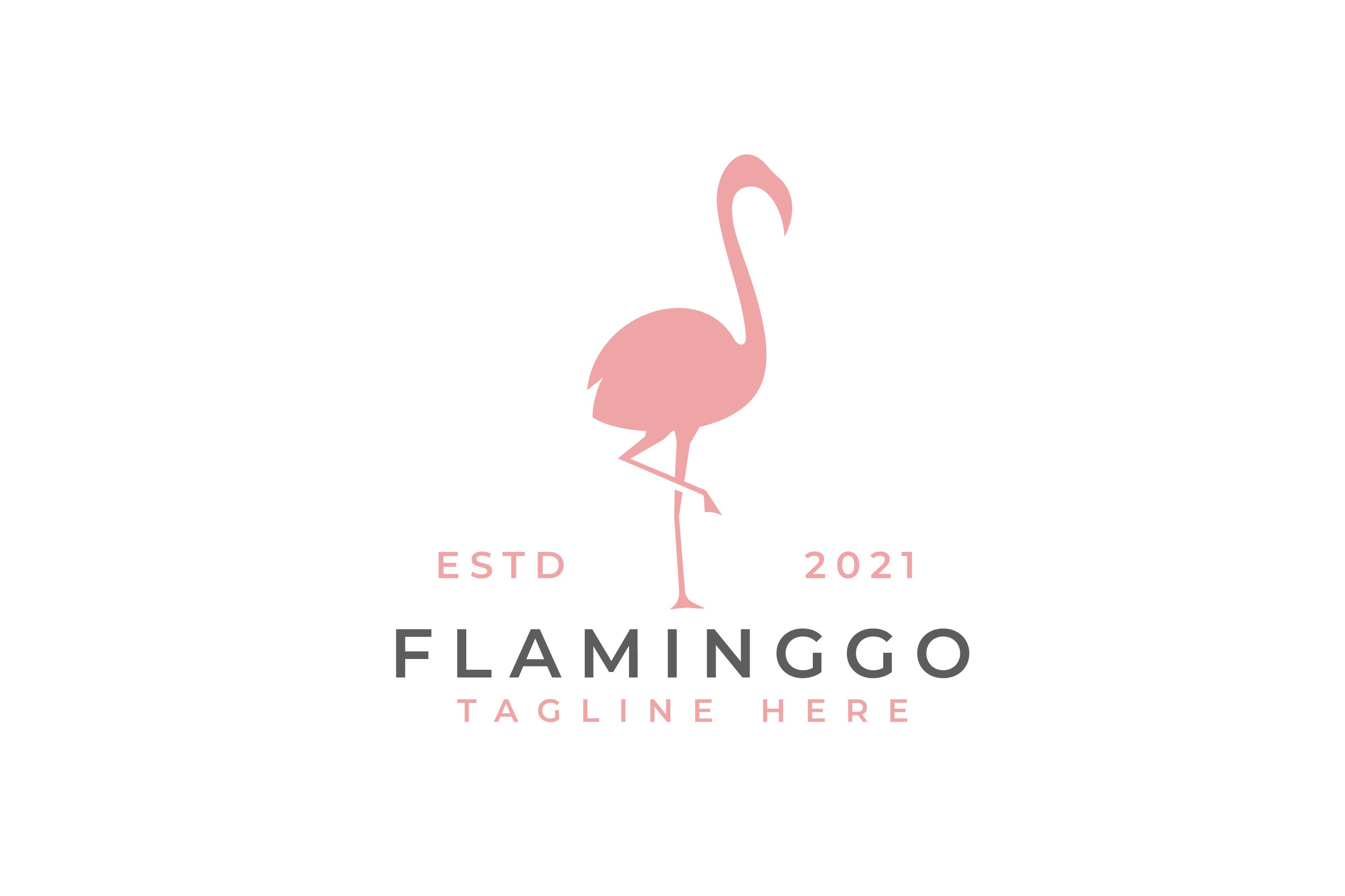 Flamingo logo design vector cover image.