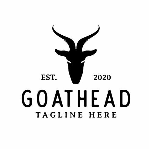 Goat Head Silhouette Logo Design cover image.