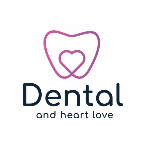 Tooth and heart, dental logo design cover image.