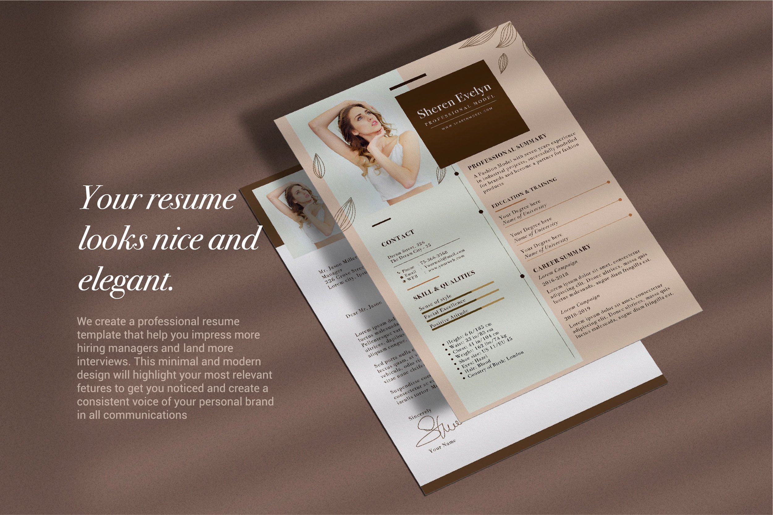 Resume Template - "Sheren" preview image.