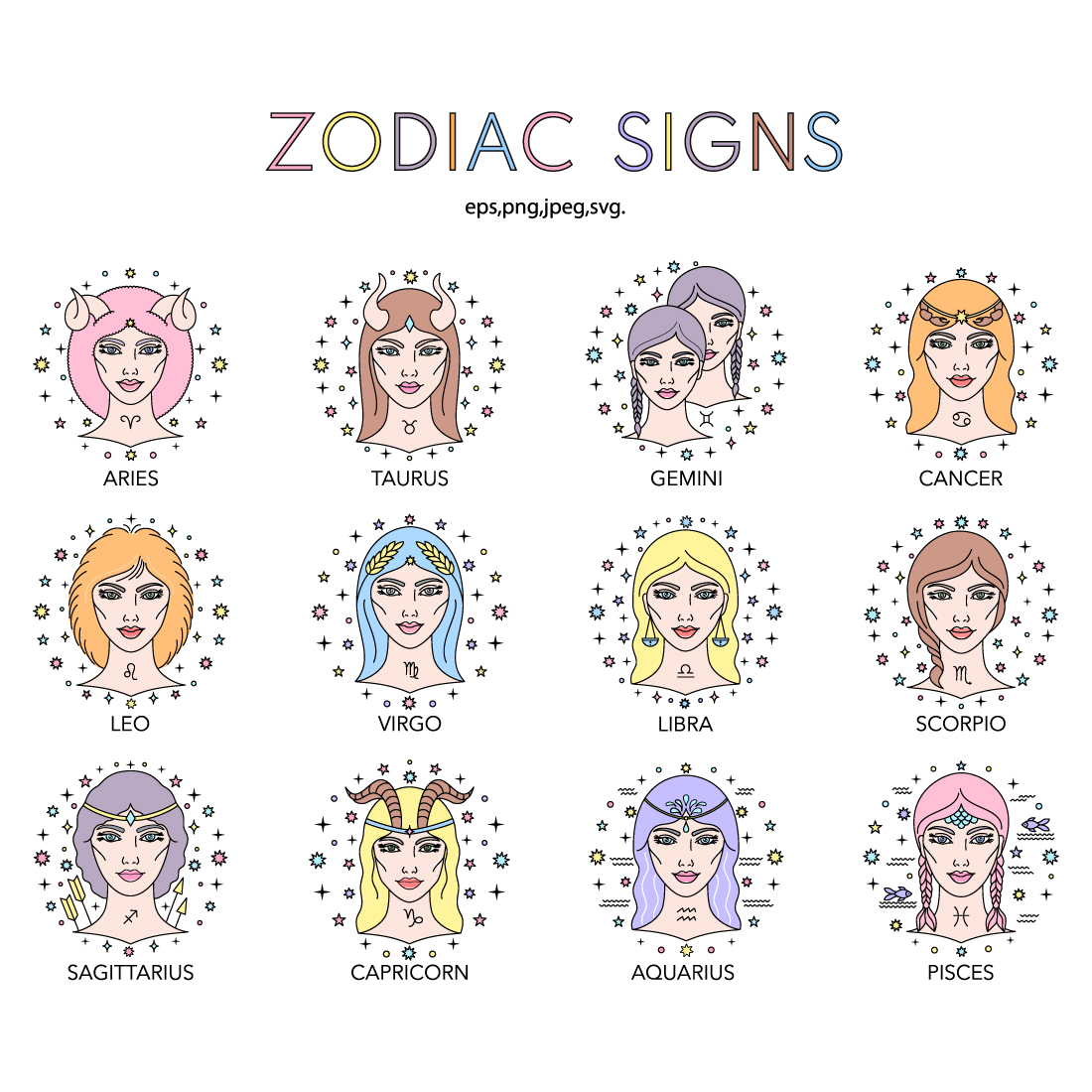 Zodiac signs cover image.