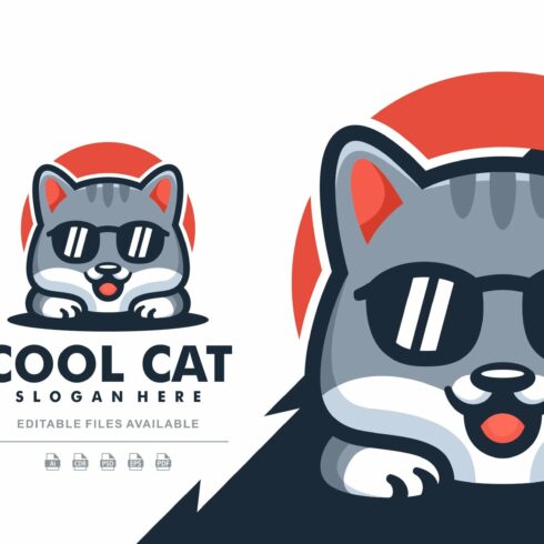 Cool Cat Cartoon Logo cover image.