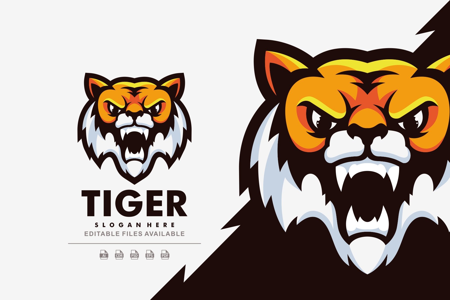 Tiger Simple Mascot Logo cover image.