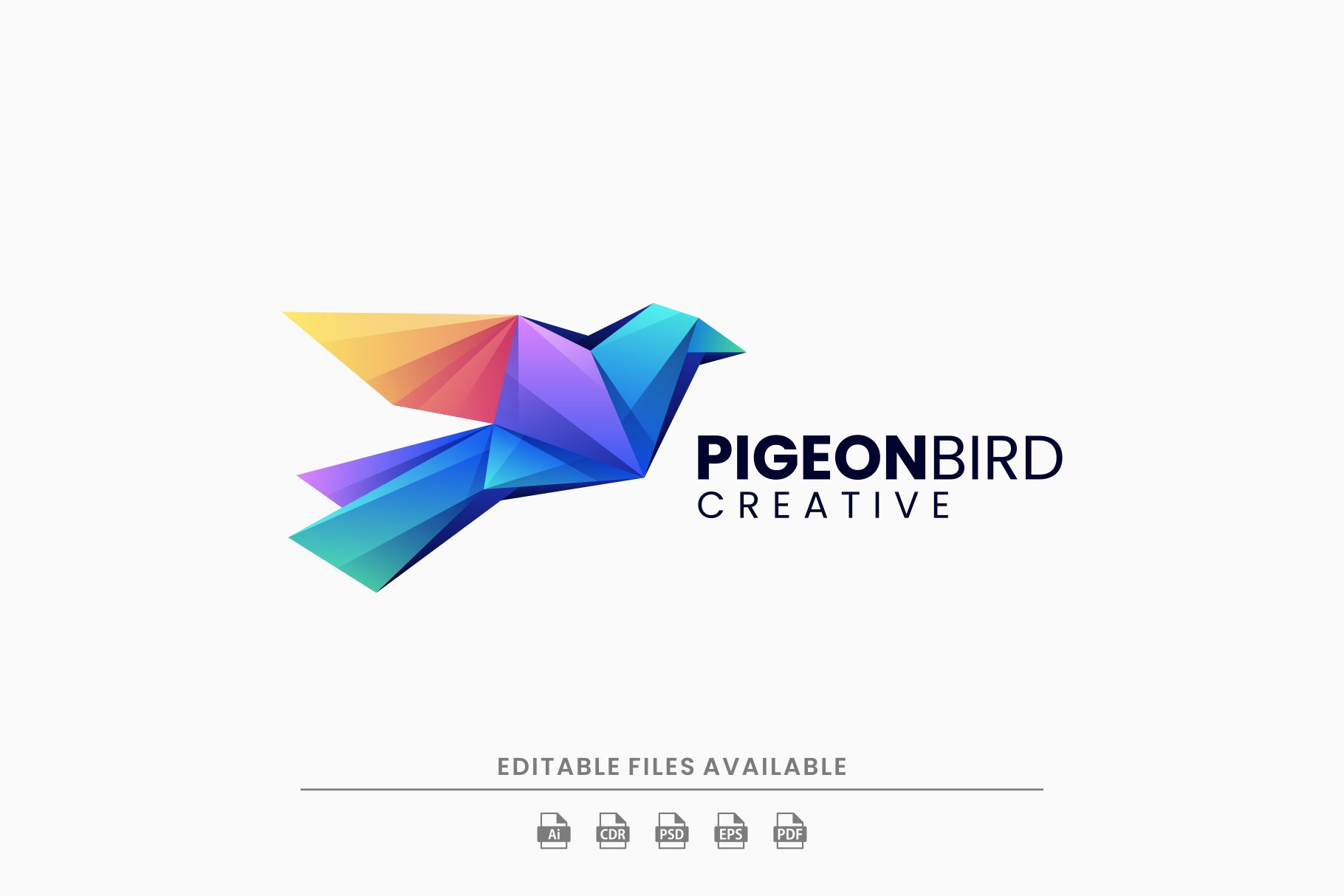Pigeon Origami Colorful Logo cover image.