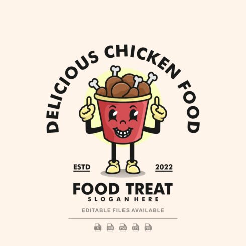 Chicken Food Cartoon Logo cover image.