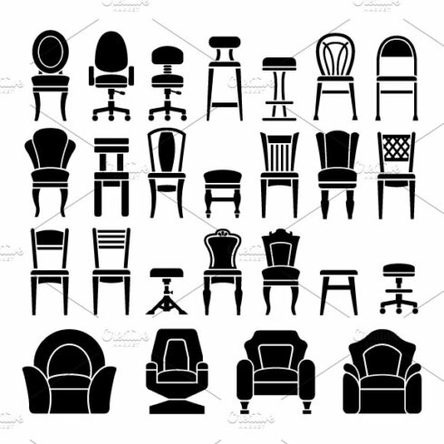 Set icons of chairs cover image.