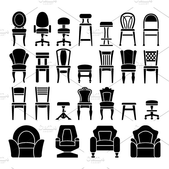 Set icons of chairs cover image.