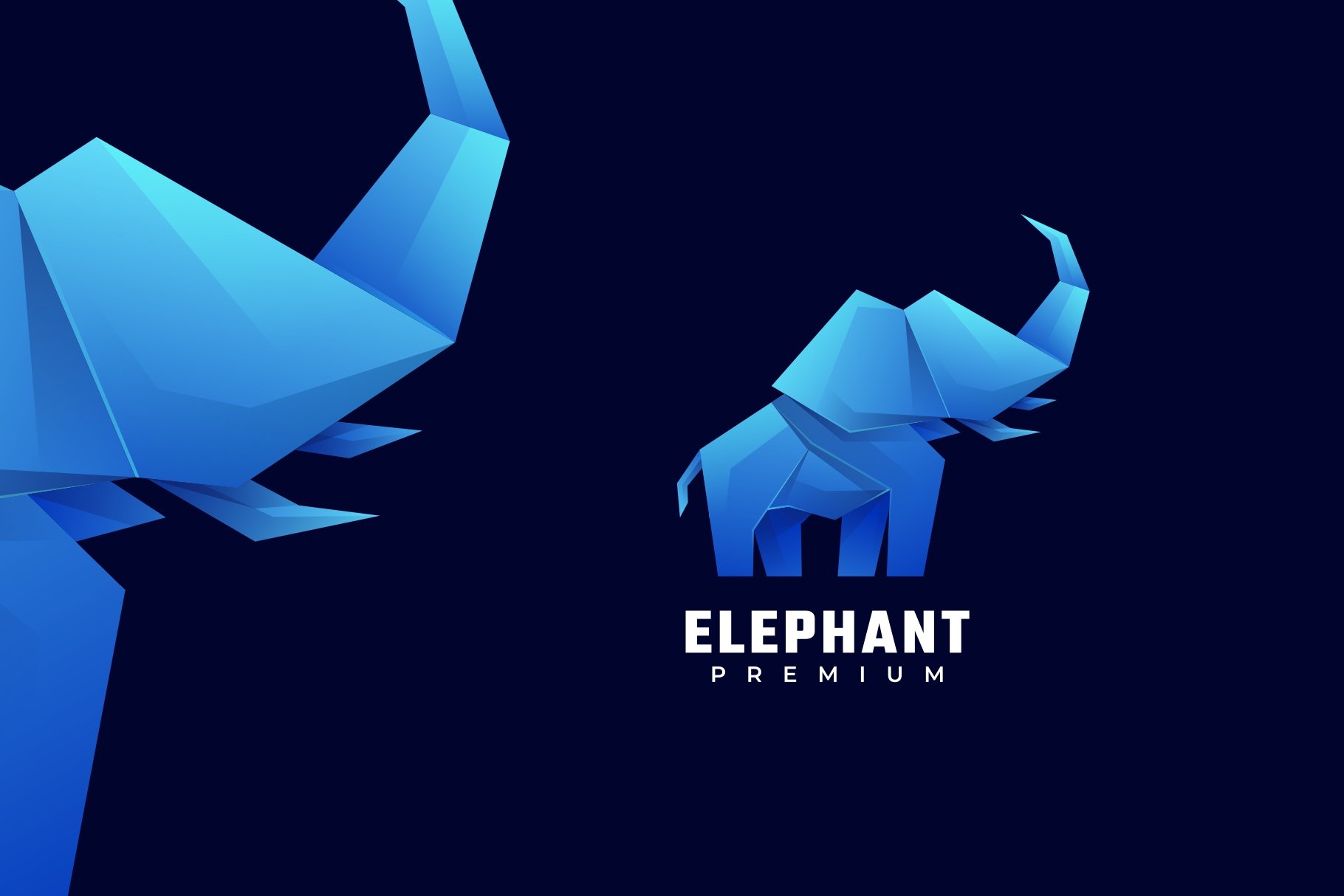 Elephant Low Poly Logo cover image.