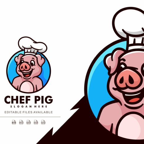 Chef Pig Cartoon Logo cover image.