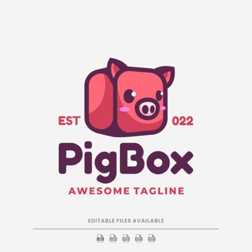 Pig Box Simple Mascot Logo cover image.