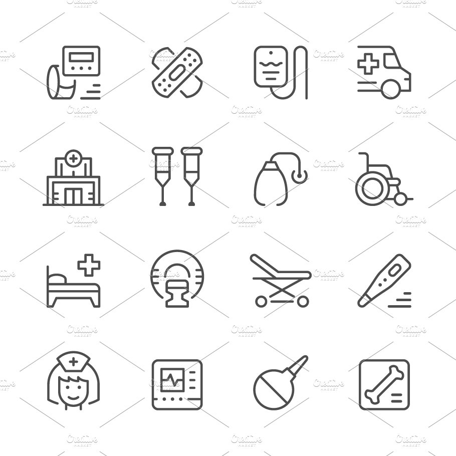 Set of medical icons cover image.