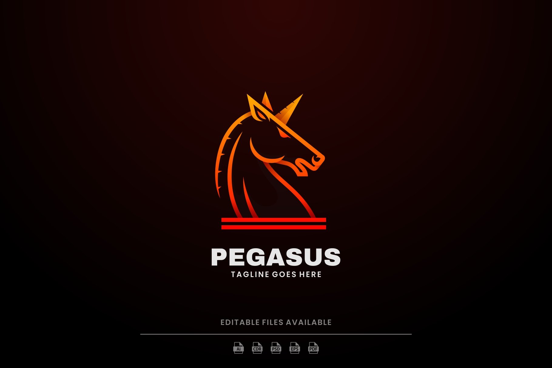 Pegasus Line Art Logo cover image.