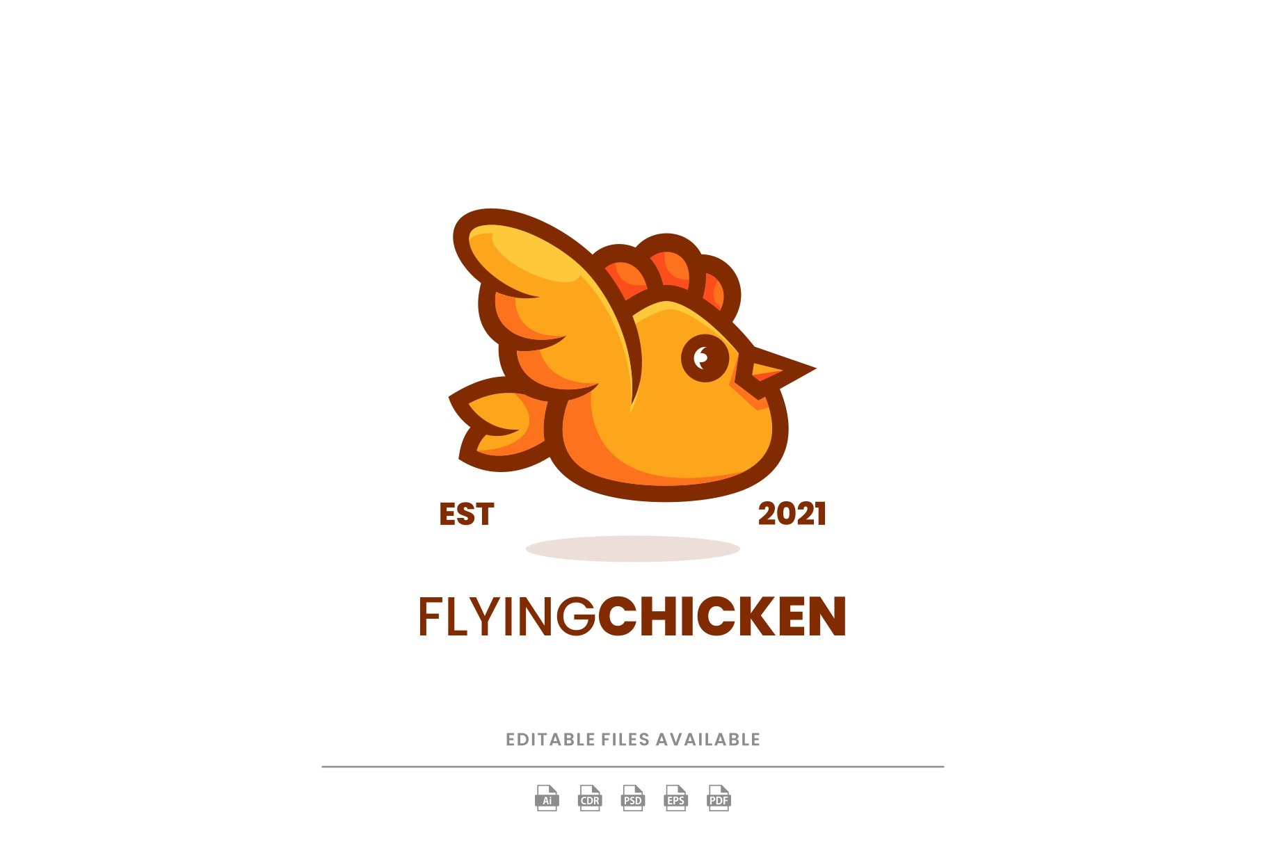 Flying Chicken Simple Mascot Logo cover image.