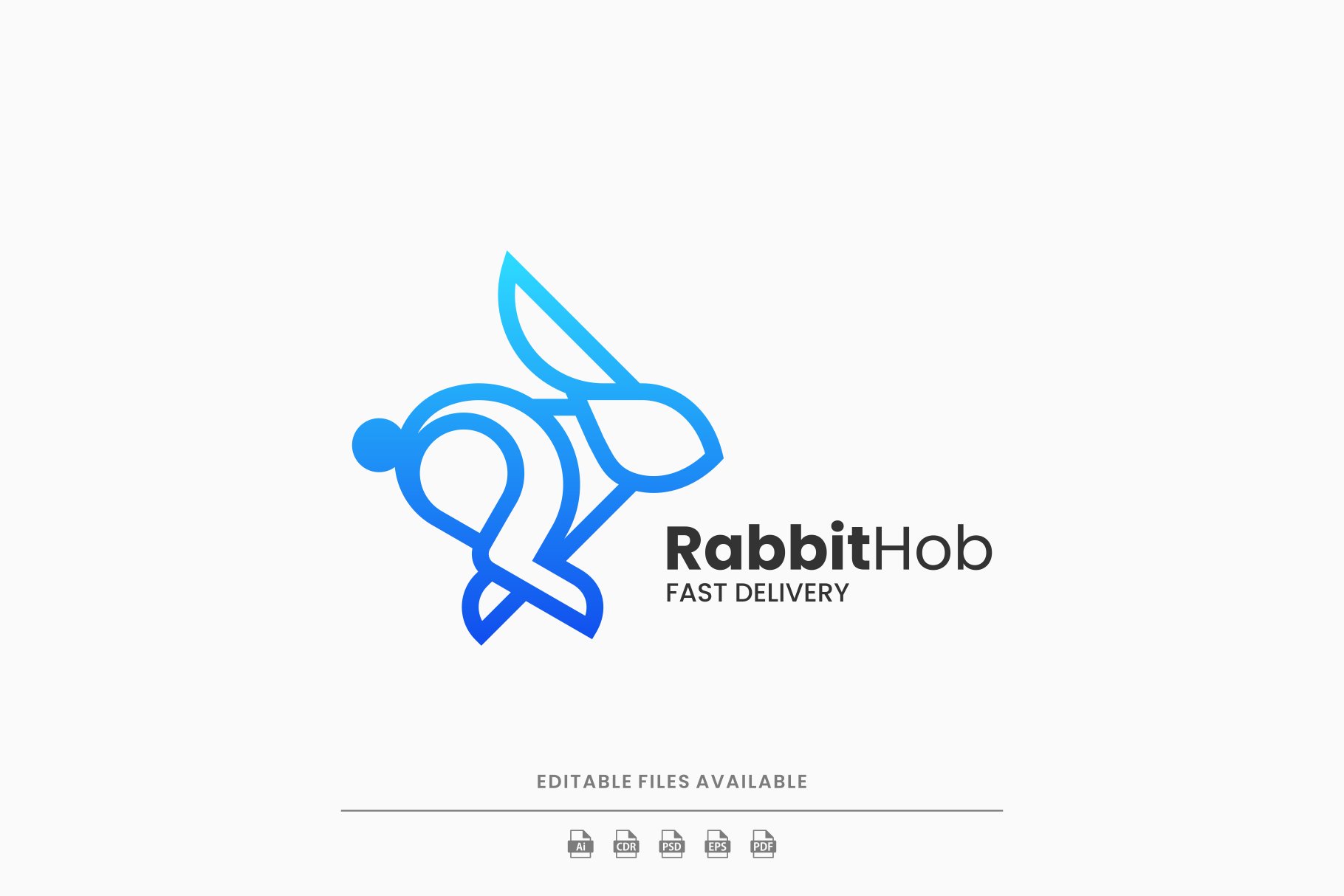 Rabbit Hop Line Art Logo cover image.