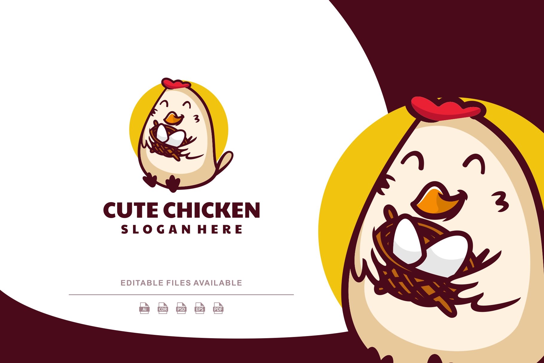 Chicken Mascot Cartoon Logo cover image.