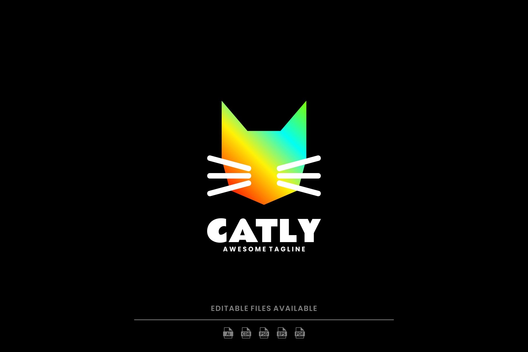 Cat Gradient Colorful Logo cover image.