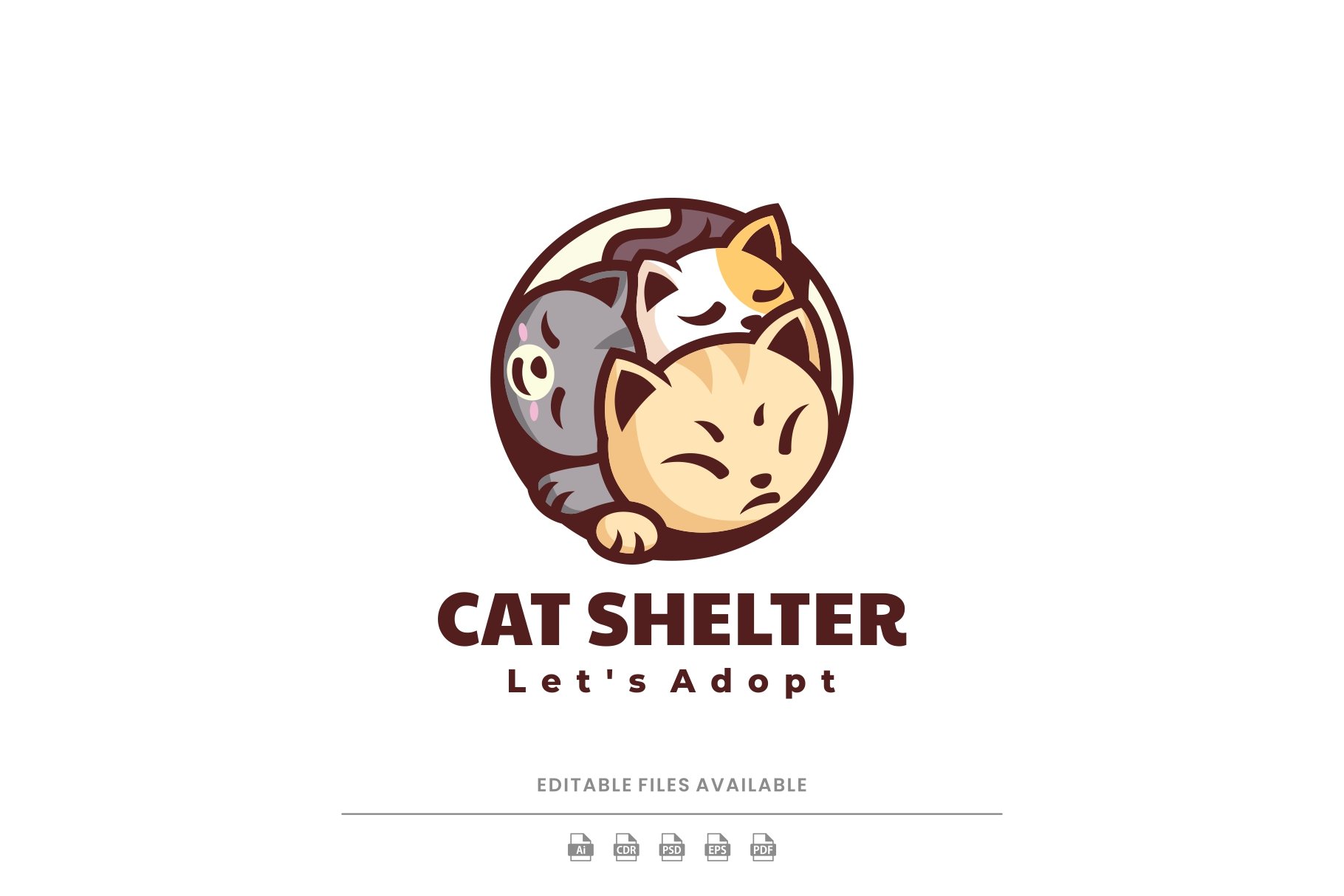 Cat Shelter Simple Mascot Logo cover image.