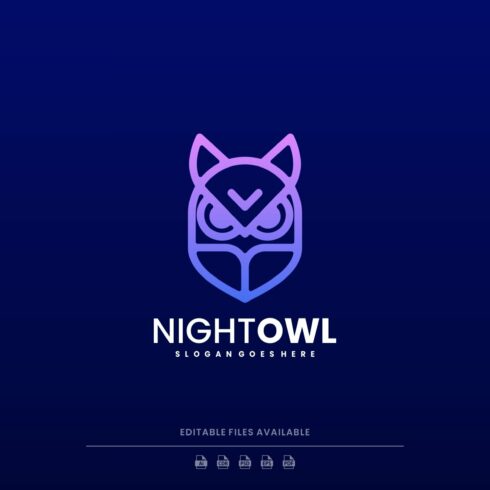 Owl Gradient Line Art Logo cover image.