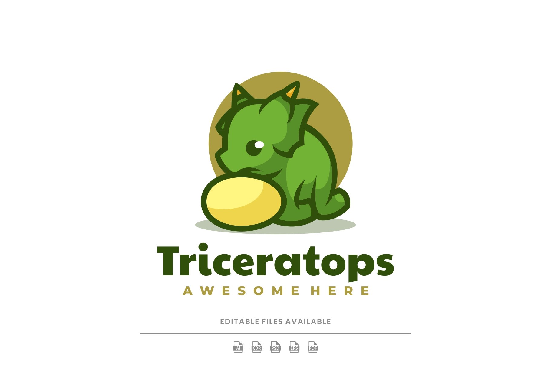 Triceratops Simple Mascot Logo cover image.