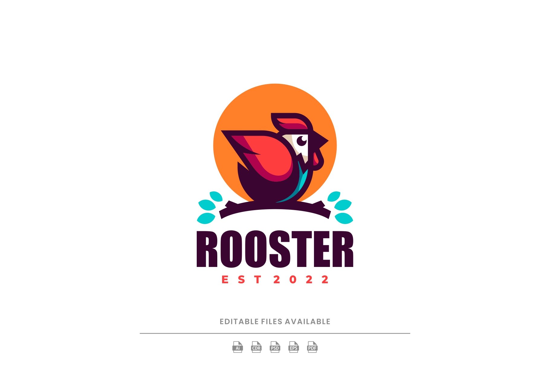 Rooster Simple Mascot Logo cover image.