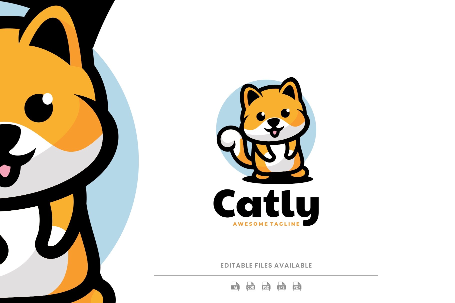 Cat Simple Mascot Logo cover image.