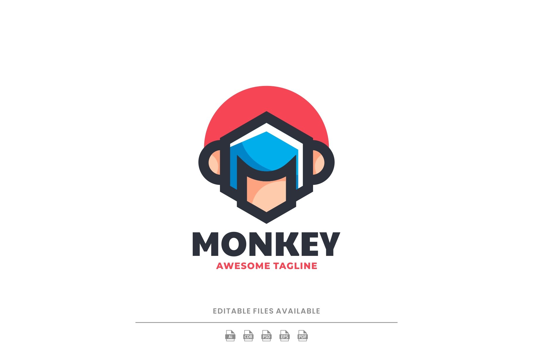 Monkey Simple Mascot Logo cover image.