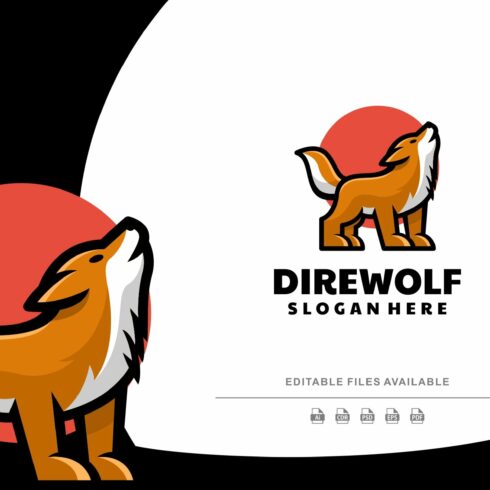 Direwolf Simple Mascot Logo cover image.