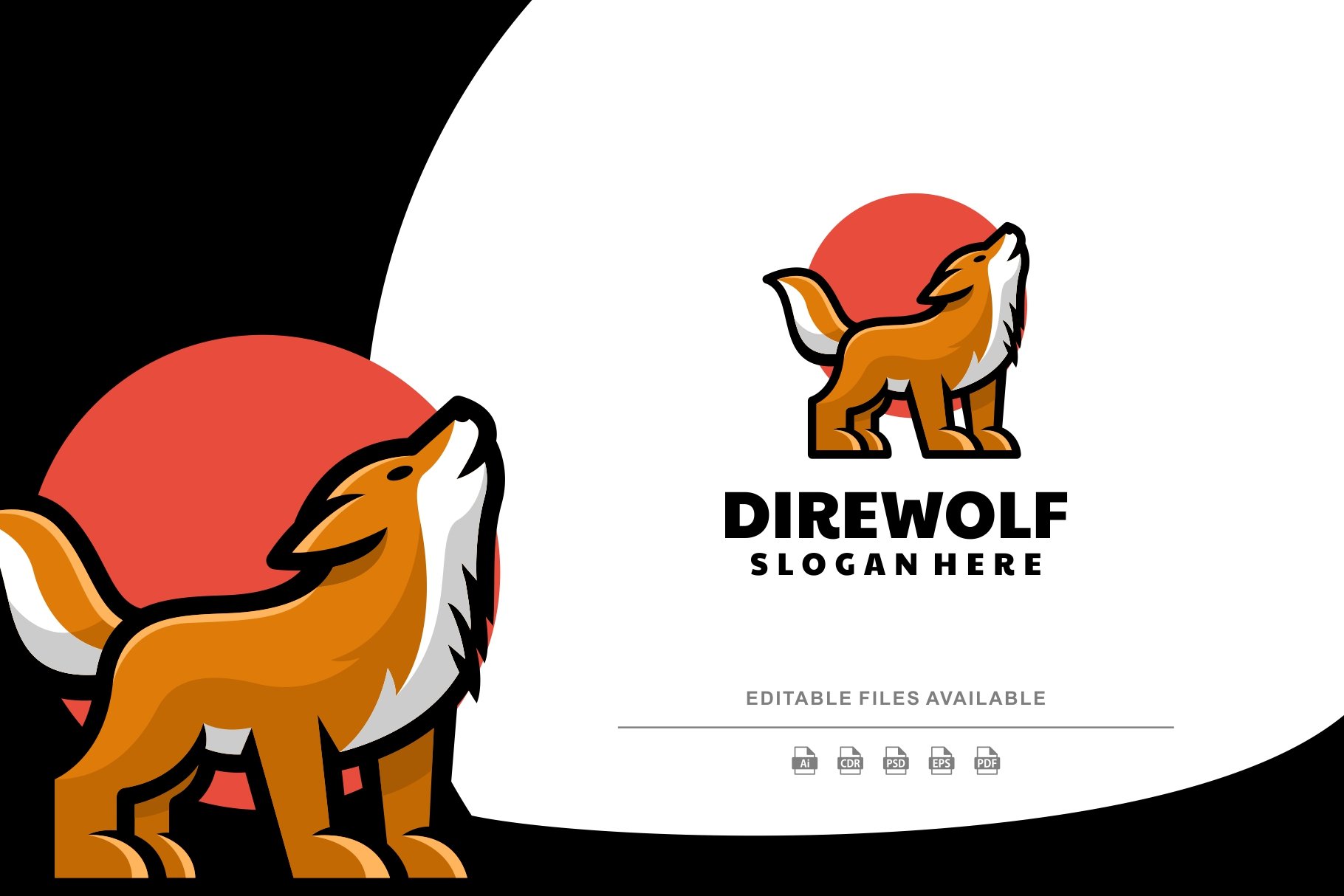 Direwolf Simple Mascot Logo cover image.