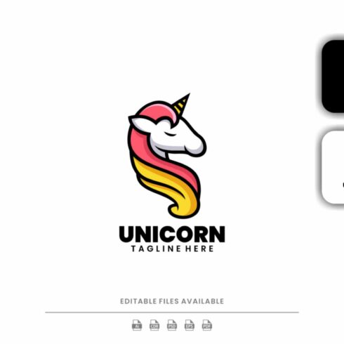 Unicorn Simple Mascot Logo cover image.