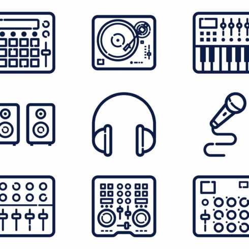 9 Music Production Icons cover image.