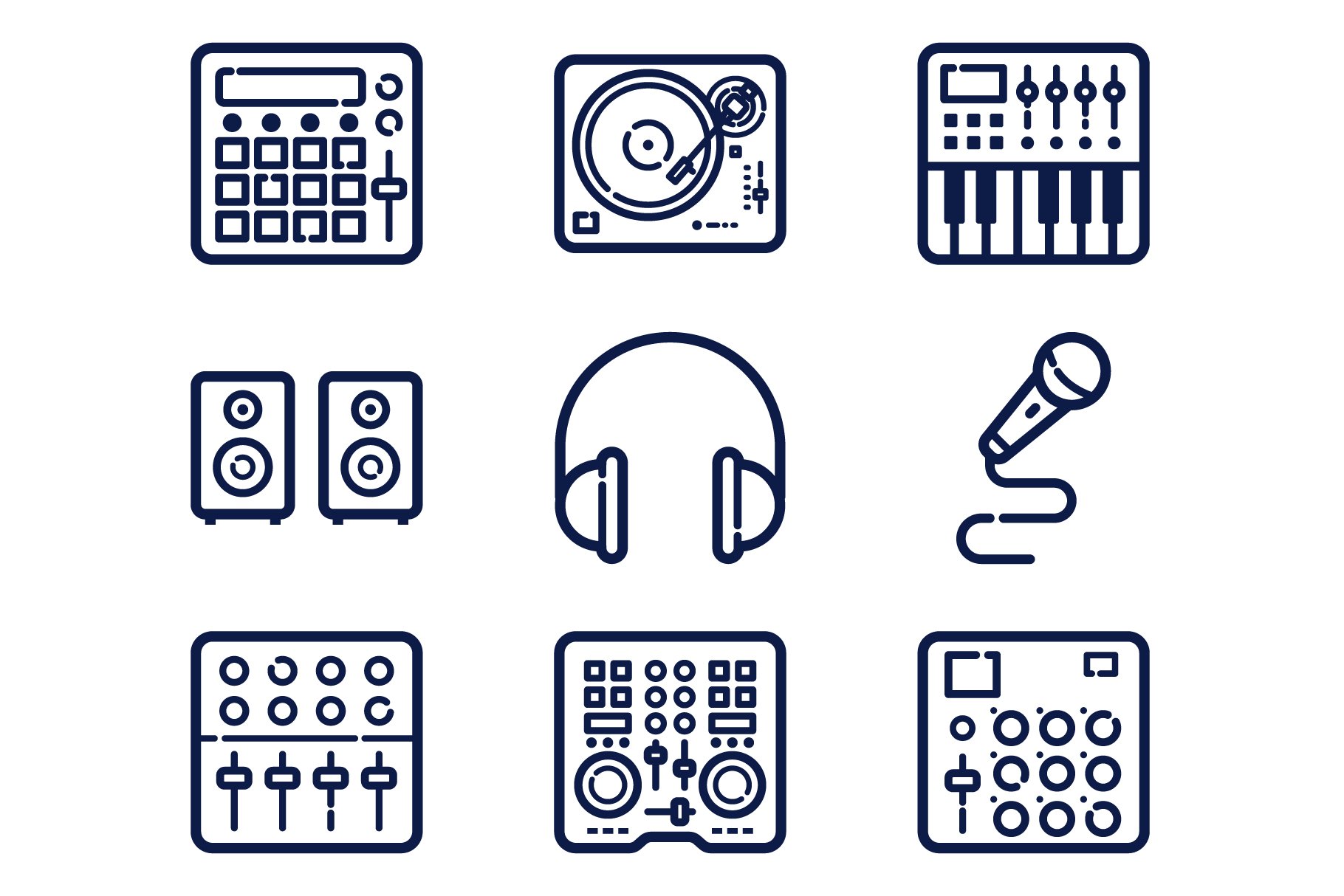 9 Music Production Icons cover image.